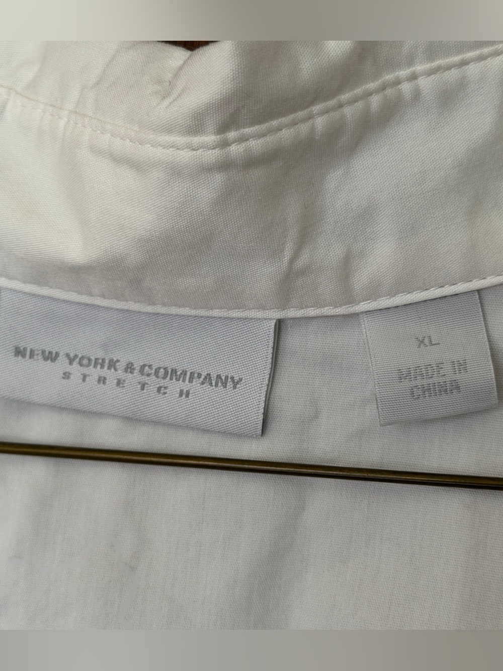 New York & Company White Tailored Button-Down Shirt - Picture 3 of 6